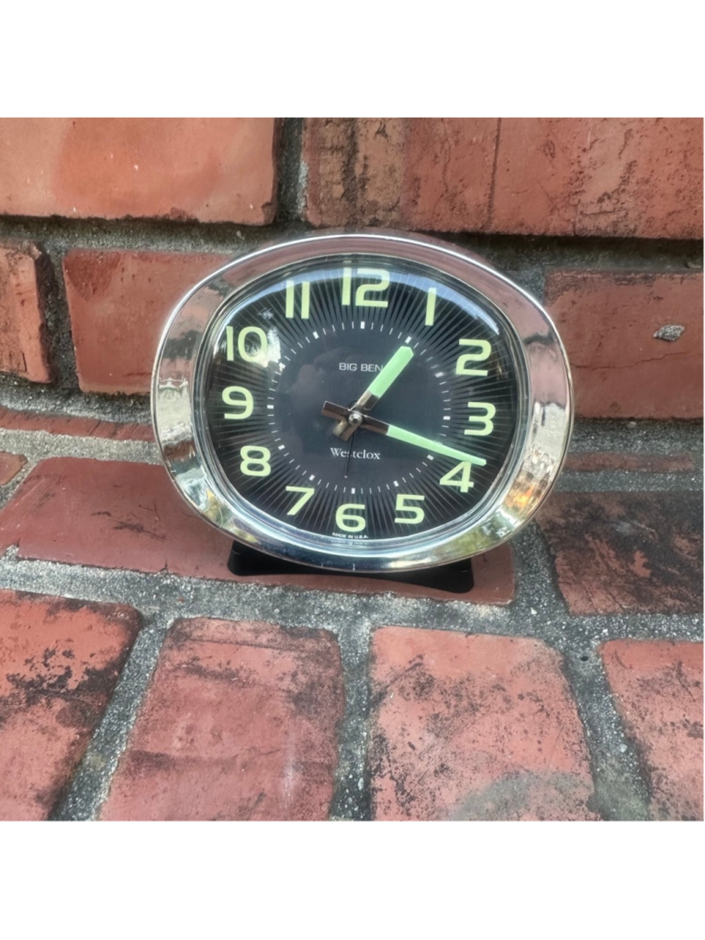 Vintage MCM Westclox Big Ben Style 8 Wind-Up Alarm Clock Glows in the Dark